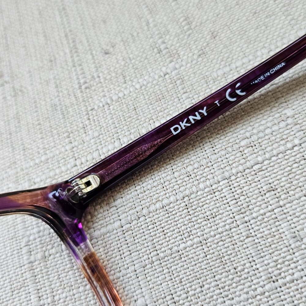 DKNY Women Eyeglass Brown Purple Clear Marble Swirl Wayfarer Glasses 57[]16 140 - Picture 15 of 16